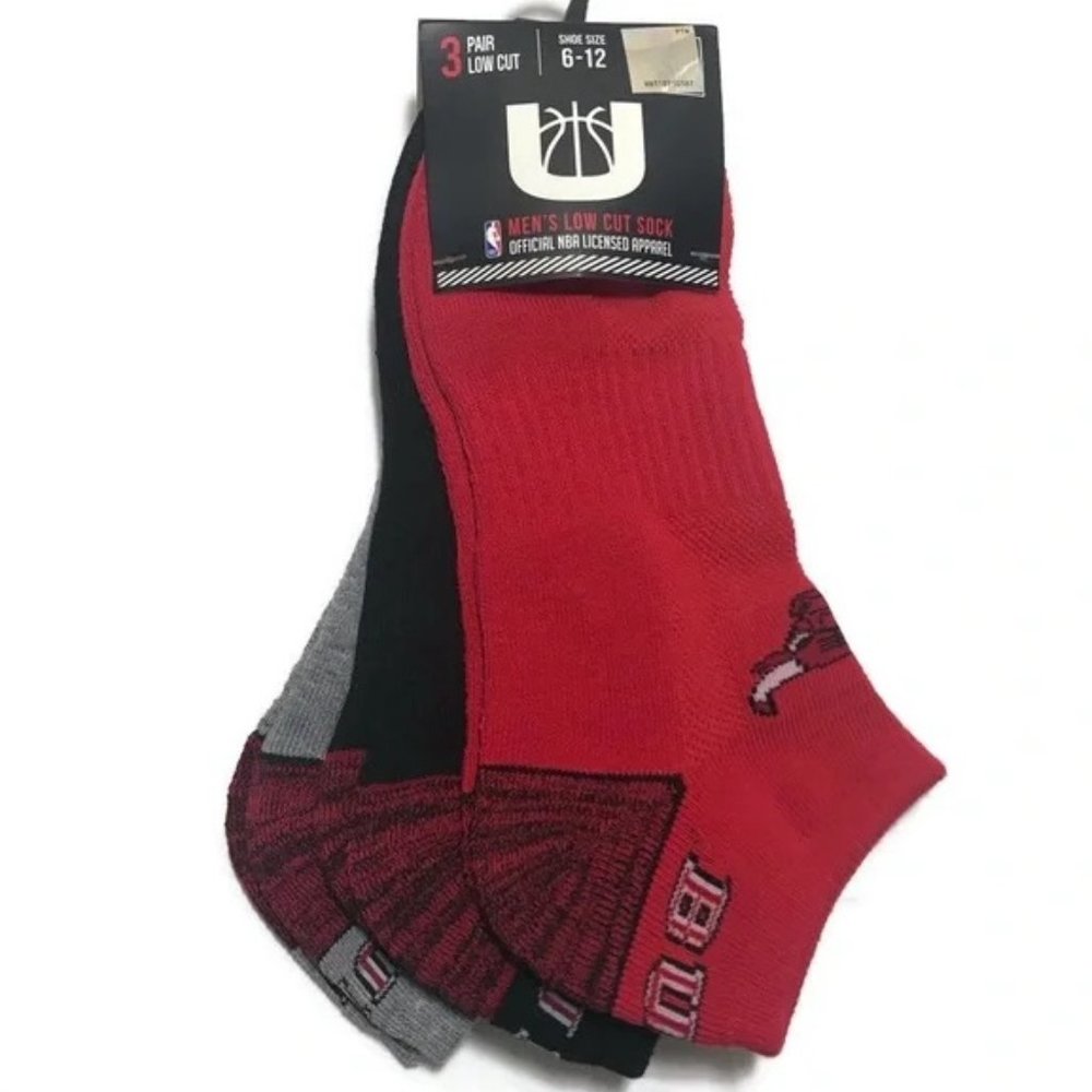 NBA Chicago Bulls Low Cut Socks 3-Pair